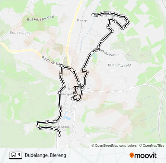 9 Bus Line Map