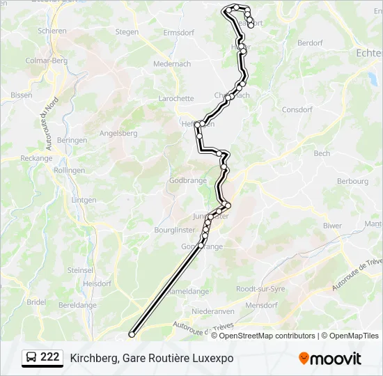 222 Bus Line Map