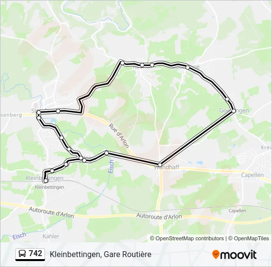 742 Bus Line Map