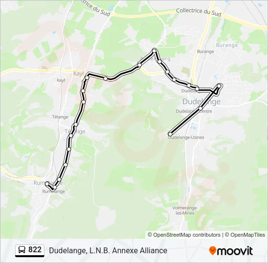 822 Bus Line Map
