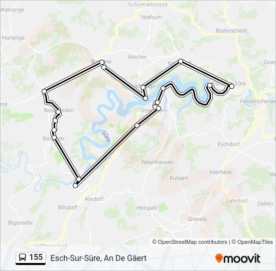 155 Bus Line Map
