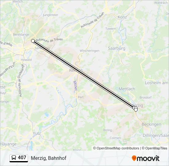 407 Bus Line Map