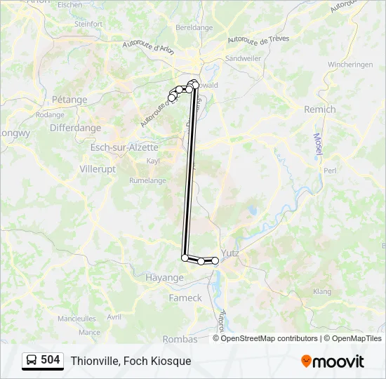 504 Bus Line Map
