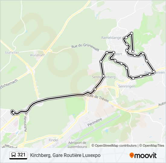 Plan de la ligne 321 de bus