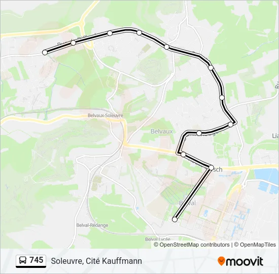 745 Bus Line Map
