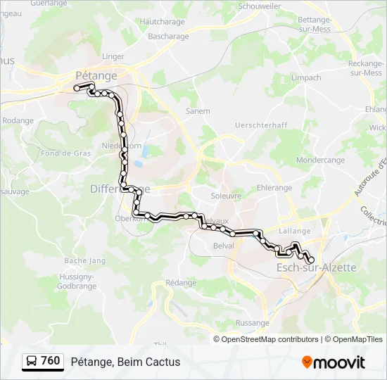 760 Bus Line Map