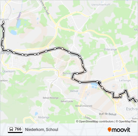 Plan de la ligne 766 de bus