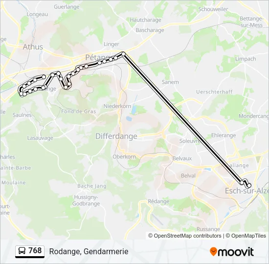 768 Bus Line Map
