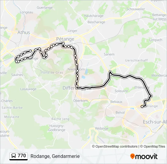 770 Bus Line Map