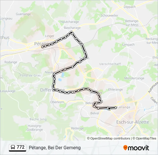 772 Bus Line Map