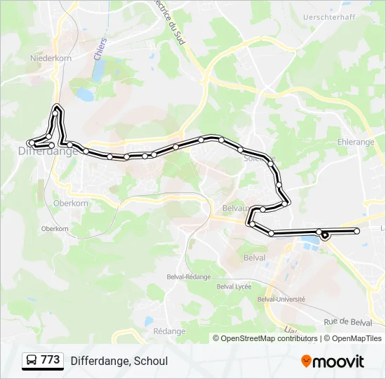 773 Bus Line Map