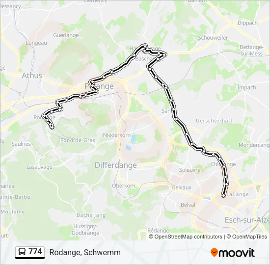 774 Bus Line Map