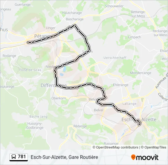 781 Bus Line Map