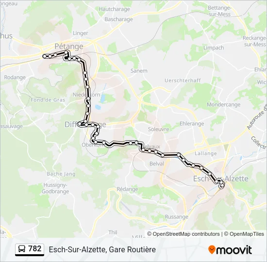 782 Bus Line Map