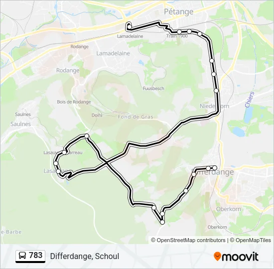 783 Bus Line Map