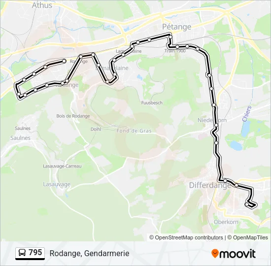 795 Bus Line Map