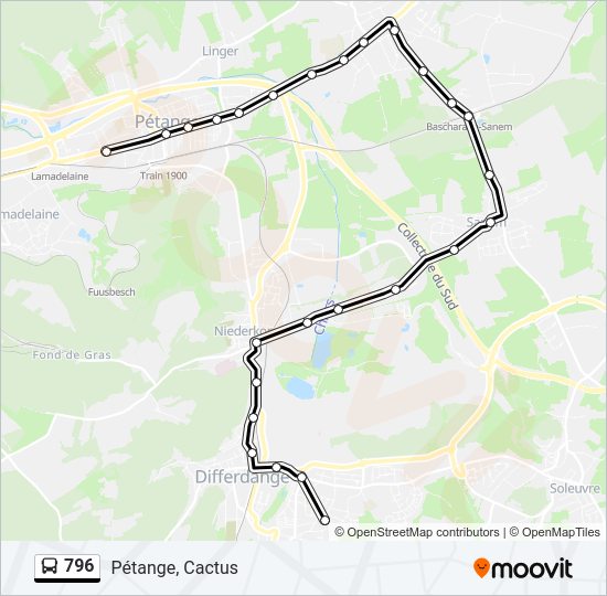 796 bus Line Map