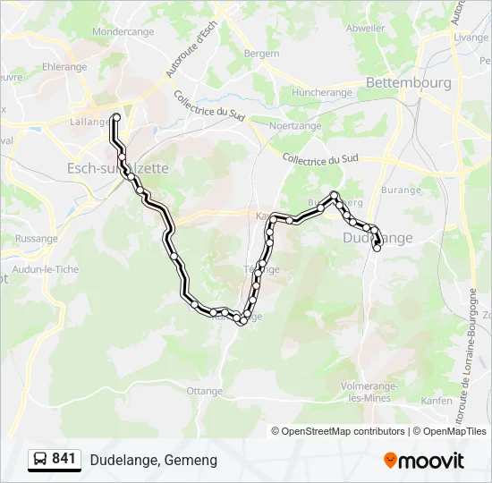 841 Bus Line Map