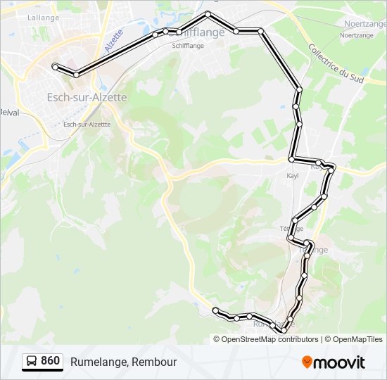 860 bus Line Map