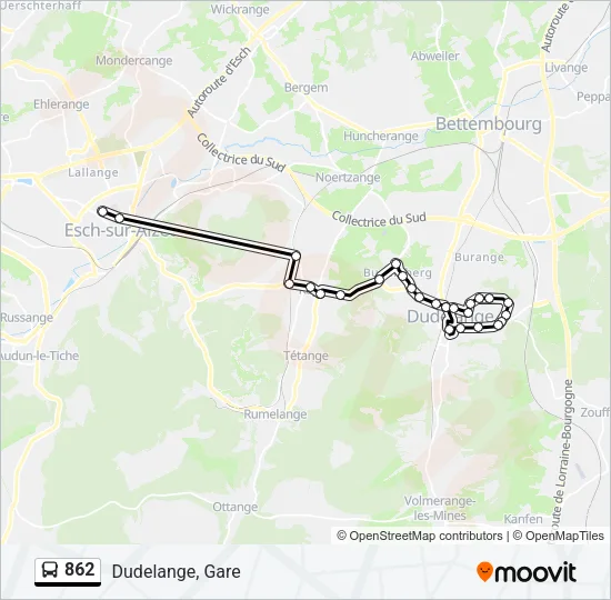 862 Bus Line Map