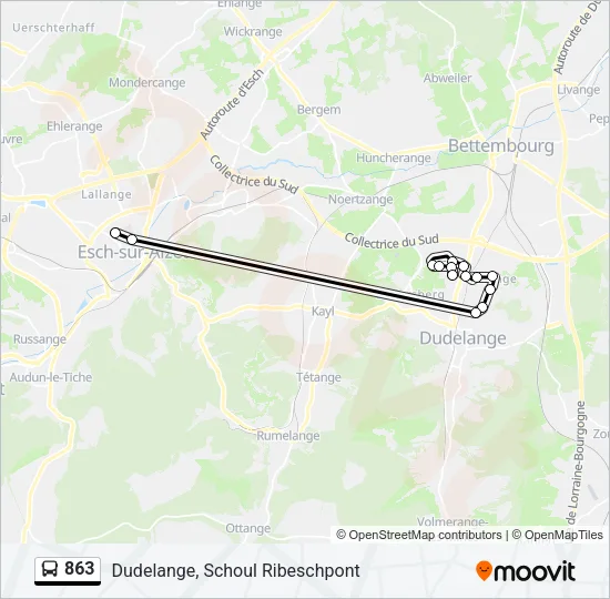 863 Bus Line Map