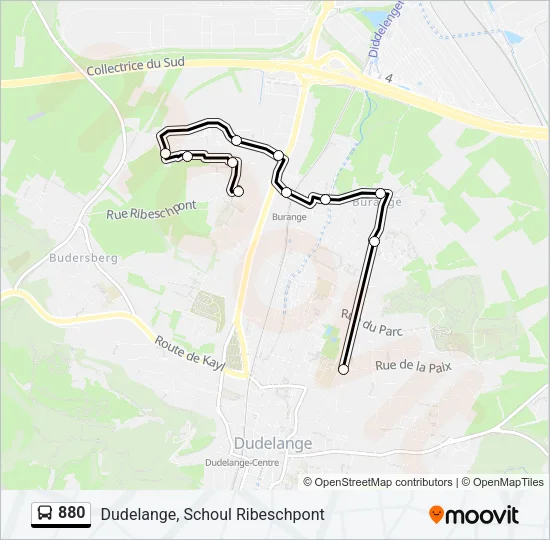 880 Bus Line Map