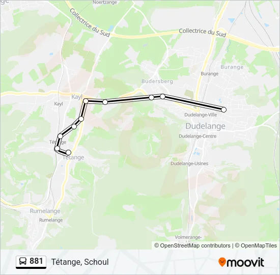 881 Bus Line Map