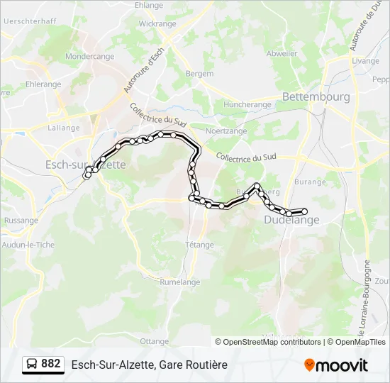 882 Bus Line Map
