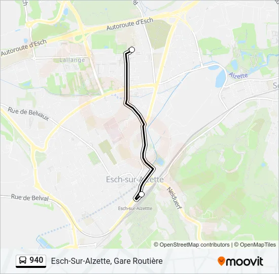 940 Bus Line Map