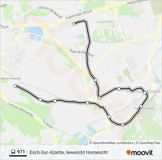 971 Bus Line Map