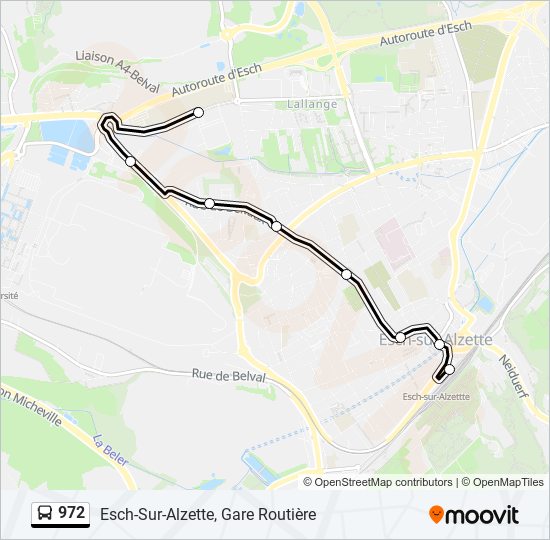 972 bus Line Map