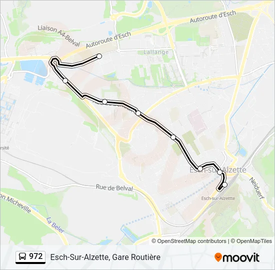 972 Bus Line Map