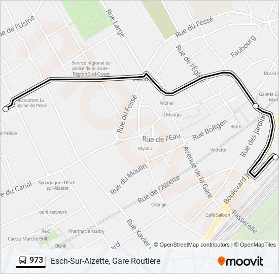 973 bus Line Map