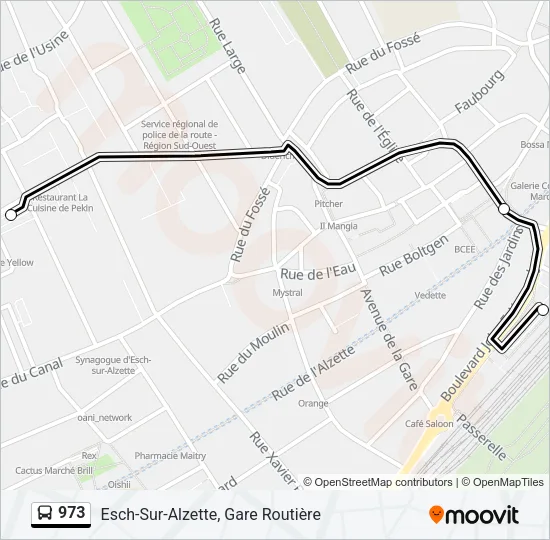 973 Bus Line Map