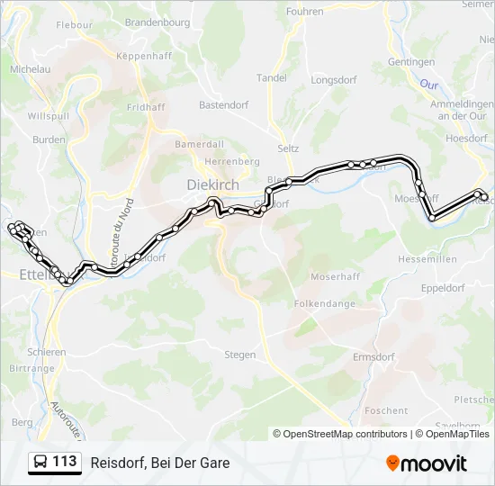113 Bus Line Map