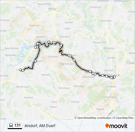 131 bus Line Map