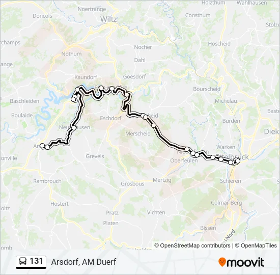 131 Bus Line Map