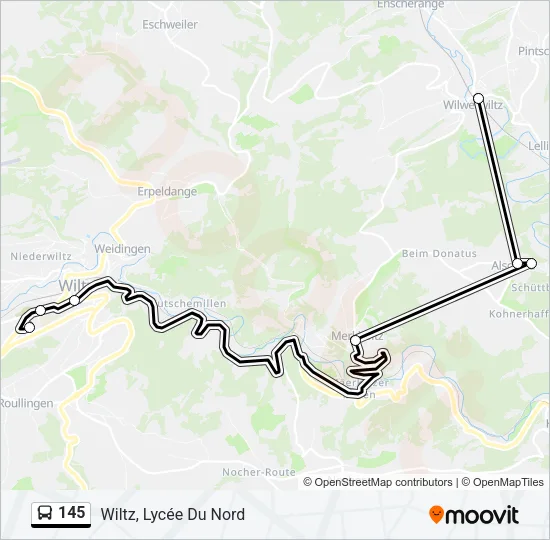 145 Bus Line Map