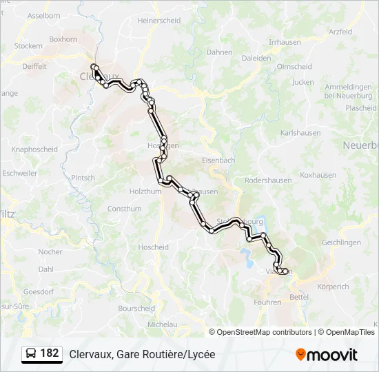 182 Bus Line Map