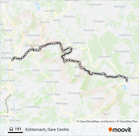 191 Bus Line Map