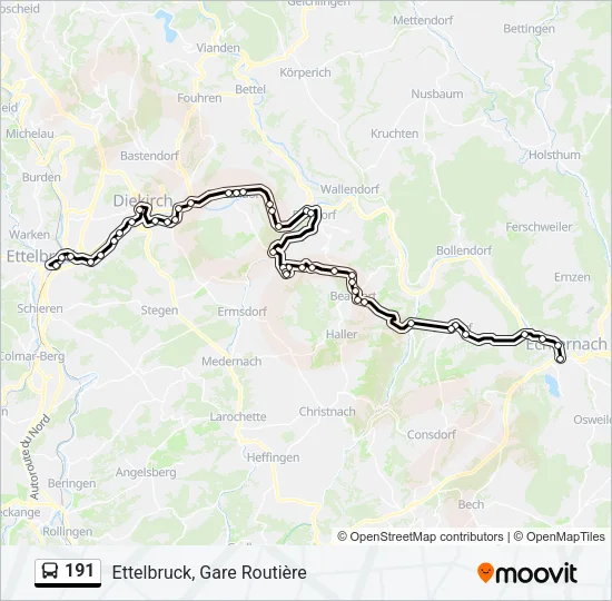 191 Bus Line Map