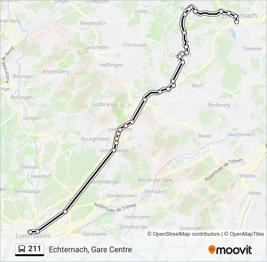 211 Bus Line Map
