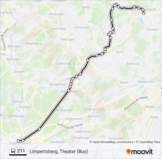 211 Bus Line Map