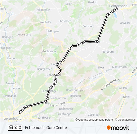 Plan de la ligne 212 de bus