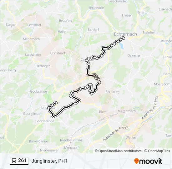 261 Bus Line Map