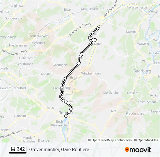 342 Bus Line Map