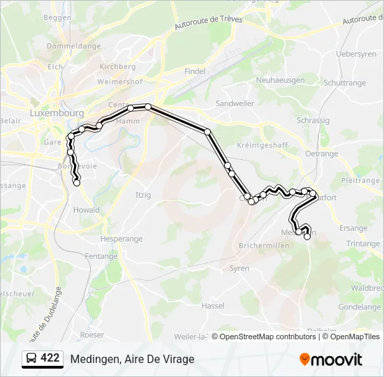 422 Bus Line Map