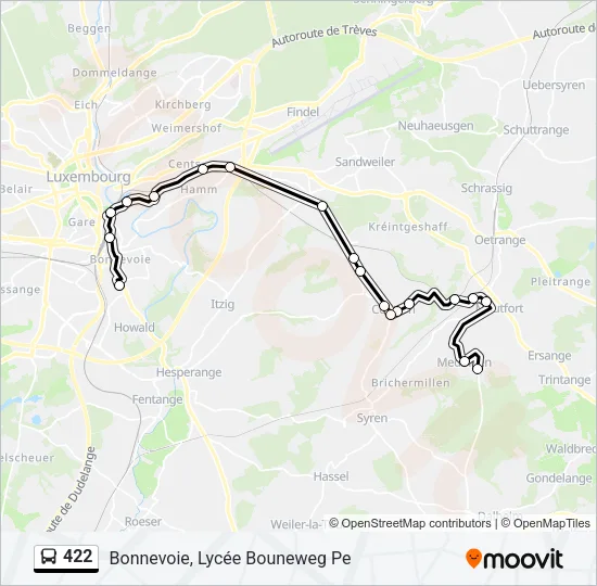 422 Bus Line Map