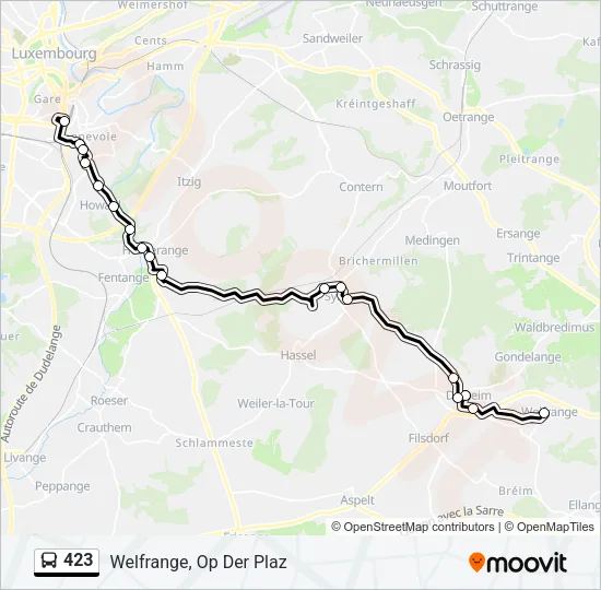 423 Bus Line Map
