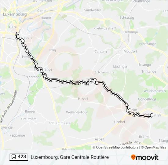 423 Bus Line Map
